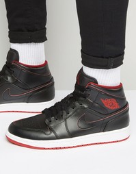 Черные кроссовки средней высоты Nike Air Jordan 1 554724-028 - Белый
