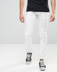 Белые супероблегающие джинсы стретч G-Star Elwood 5620 3D 3D - 3d raw