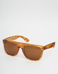 Черепаховые солнцезащитные очки с плоским верхом ASOS - Черепаховый