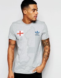 Футболка с британским флагом adidas Originals AJ8029 - Серый