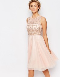 Нежно-розовое платье мини Coast Justina - Blush