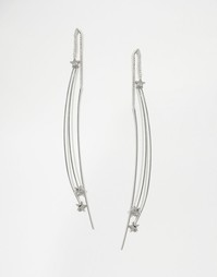 Миниатюрные серьги-звездочки ASOS - Родий