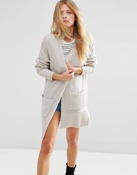 Кардиган крупной вязки ASOS - Серо-желтый меланж