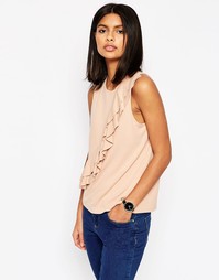 Топ свободного покроя с двойной оборкой ASOS - Blush