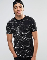 Облегающая футболка с принтом ASOS - Черный