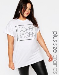 Футболка с надписью Missguided Plus Copenhagen - Белый