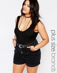 Боди с застежкой на кнопки спереди Missguided Plus - Черный