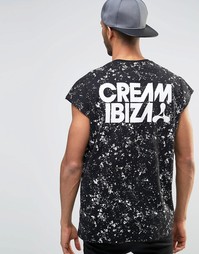 Длинная oversize-футболка без рукавов с принтом Cream Ibiza ASOS