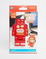 Красный USB-концентратор с 4 портами Robohub - Мульти Gifts