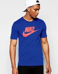 Темно-синяя футболка Nike Futura Icon 696707-458 - Темно-синий