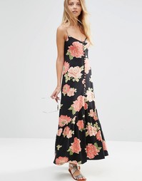 Платье макси с цветочным принтом ASOS - Мульти