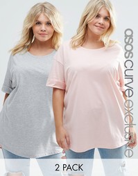 2 футболки в стиле oversize от ASOS CURVE