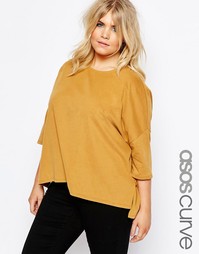 Oversize-топ прямого кроя ASOS CURVE - Коричневый