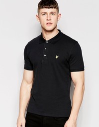 Однотонная футболка-поло из пике Lyle &amp; Scott - Черный