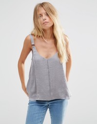 Атласный топ с D‑образными кольцами ASOS - Серый