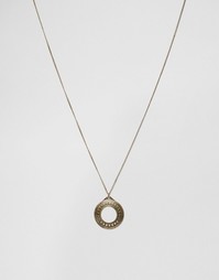 Ожерелье с круглой подвеской ASOS - Белый