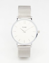 Часы с серебристым сетчатым браслетом Cluse Minuit CL30009