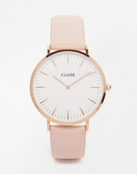 Часы с розовым кожаным ремешком Cluse La Boheme CL18014