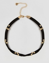 Двойное замшевое ожерелье‑чокер DesignB London - Черный