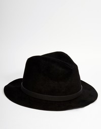Черная шляпа из искусственной замши ASOS - Черный