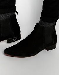Замшевые ботинки ASOS Chelsea - Черный замшевый