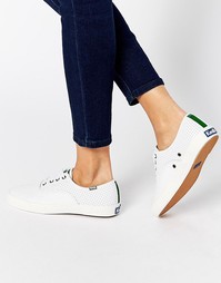 Белые кожаные кроссовки с перфорацией Keds Triumph - Белый