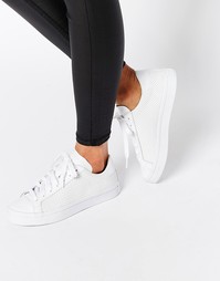 Кожаные кроссовки с перфорацией adidas Originals Court Vantage - Белый
