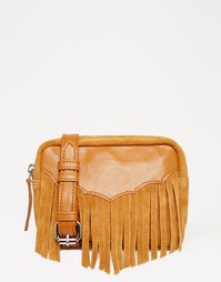 Кожаная сумка-кошелек на пояс в стиле вестерн ASOS - Рыжий