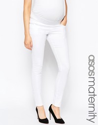 Белые зауженные джинсы для беременных ASOS Maternity Ridley - Белый