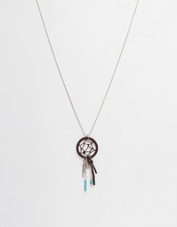 Длинное ожерелье с подвеской ловец снов ASOS - Коричневый