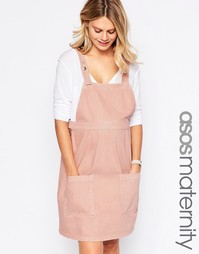 Джинсовый розовый сарафан для беременных ASOS Maternity - Розовый