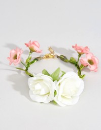 Свадебный браслет с корсажными цветами ASOS Wedding - Кремовый