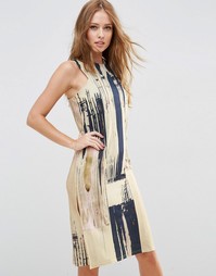 Платье миди с мраморным принтом ASOS - Мульти