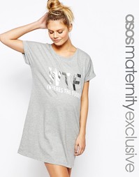 Ночная рубашка для беременных ASOS Maternity WTF - Серый