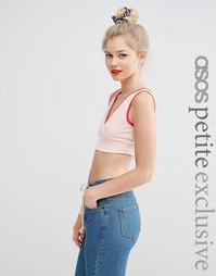 Укороченный топ с V‑образным вырезом эксклюзивно для ASOS PETITE