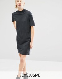 Платье-футболка с высокой горловиной Cheap Monday - Поношенный черный