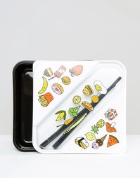 Бенто-бокс с палочками Monki - Черный