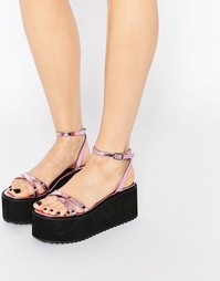 Сандалии на платформе ASOS TIP TOP - Розовый металлик