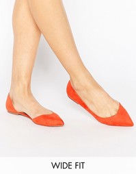 Балетки для широкой стопы с острым носком ASOS LEAPFROG - Красный