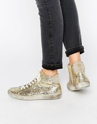 Высокие кроссовки с золотыми блестками KG By Kurt Geiger - Золотой