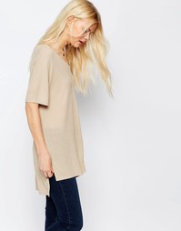 Свободный оversize-топ в рубчик с V-образным вырезом ASOS