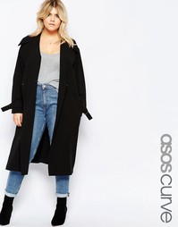 Длинное пальто ASOS CURVE - Черный