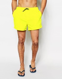 Короткие шорты для плавания яркого желтого цвета ASOS