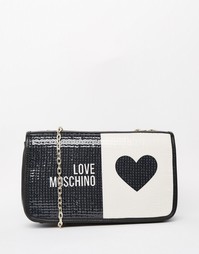 Стеганая сумка на плечо с логотипом Love Moschino - Черный