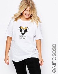 Футболка с принтом ASOS CURVE Toucan Play That Game - Белый