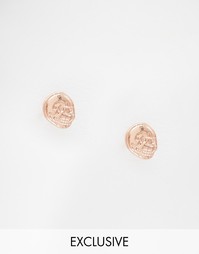 Эксклюзивные маленькие серьги с черепом Cheap Monday - Розовое золото