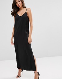 Платье макси на бретельках ASOS - Черный