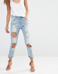 Рваные джинсы слим Missguided Hustler - Состаренный стираный