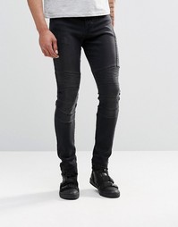 Серые супероблегающие джинсы в байкерском стиле ASOS - Серый