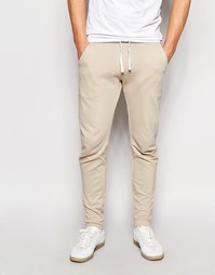 Бежевые облегающие спортивные штаны ASOS - Cement marl